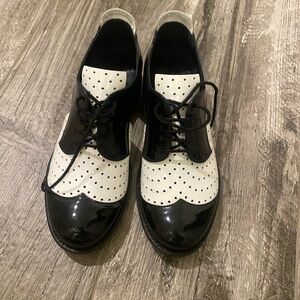 The Office of Angela Scott Elegant Black and White Women's Oxfords